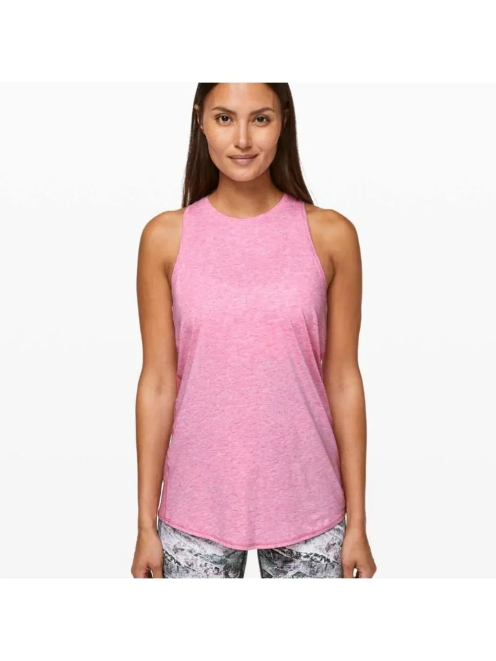 Lululemon All Tied Up Tank Heathered Vintage Pink